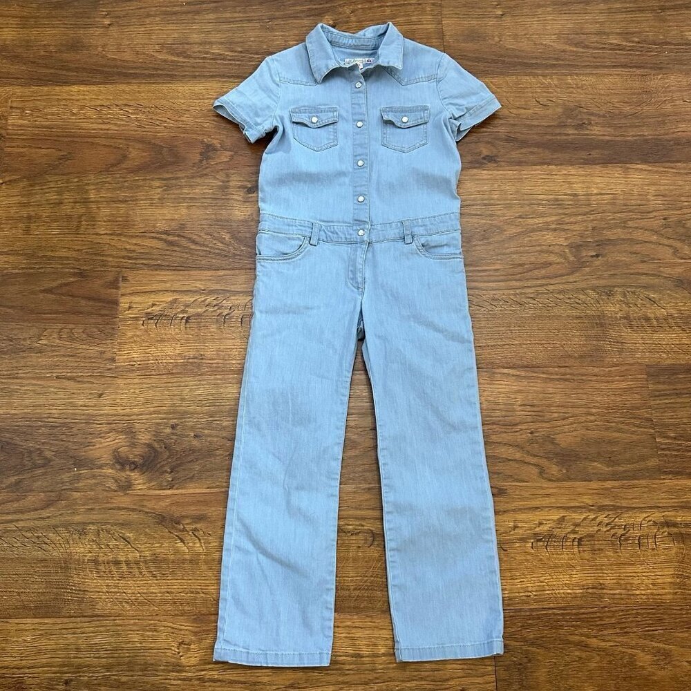 Bonpoint denim chambray snap button Jumpsuit